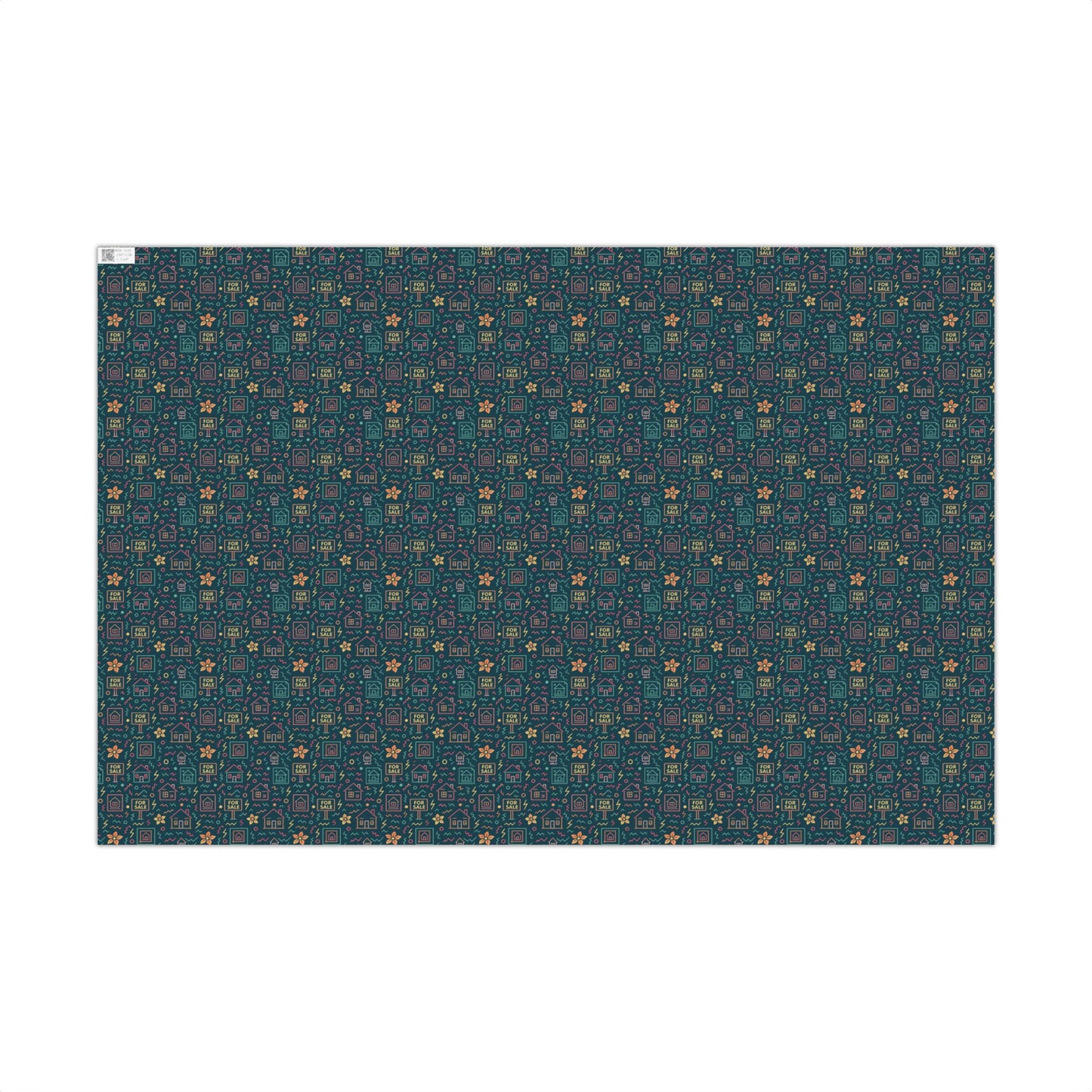 Pastel Open House Retro Pattern Holiday Gift Wrap