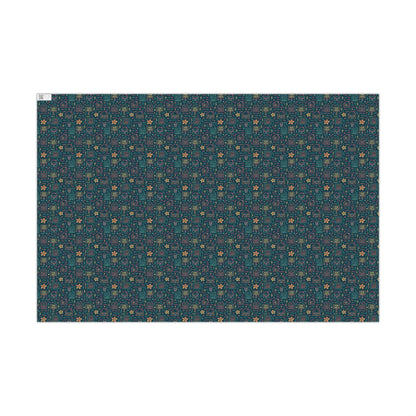Pastel Open House Retro Pattern Holiday Gift Wrap