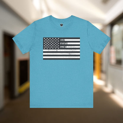 American Flag Real Estate Agent Distressed T-Shirt - T-Shirt | ShirtyAgents
