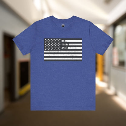 American Flag Real Estate Agent Distressed T-Shirt - T-Shirt | ShirtyAgents