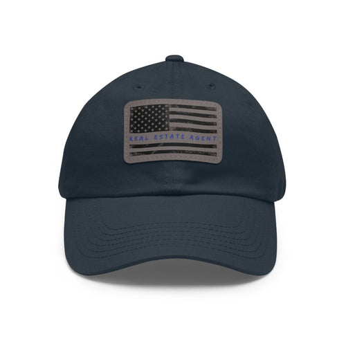 American Flag Real Estate Agent Hat with Leather Patch - Hats | ShirtyAgents