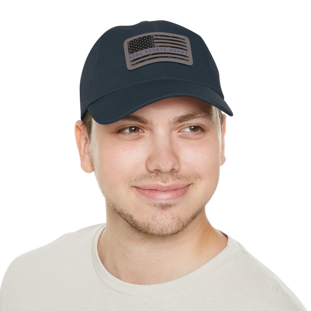 American Flag Real Estate Agent Hat with Leather Patch - Hats | ShirtyAgents