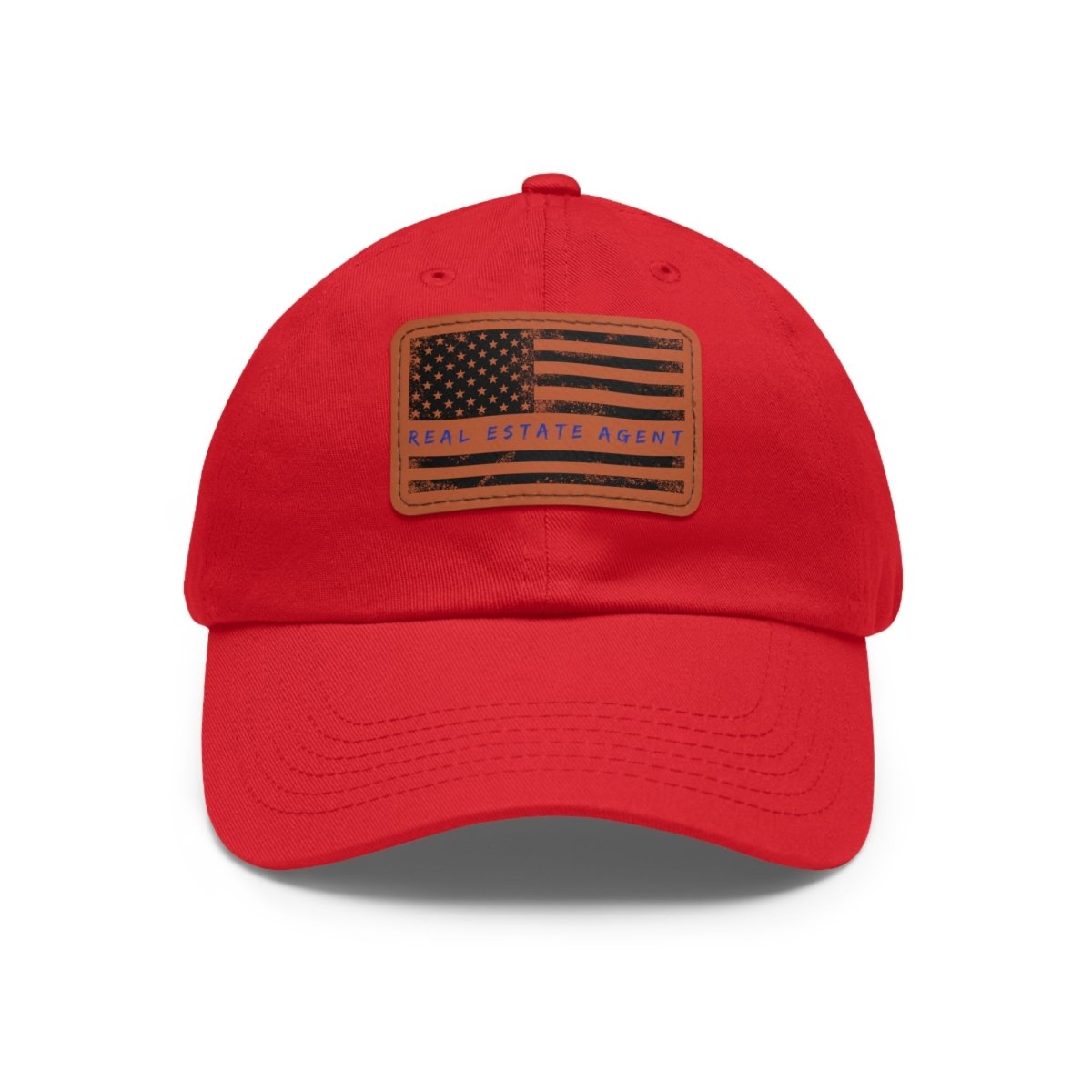 American Flag Real Estate Agent Hat with Leather Patch - Hats | ShirtyAgents