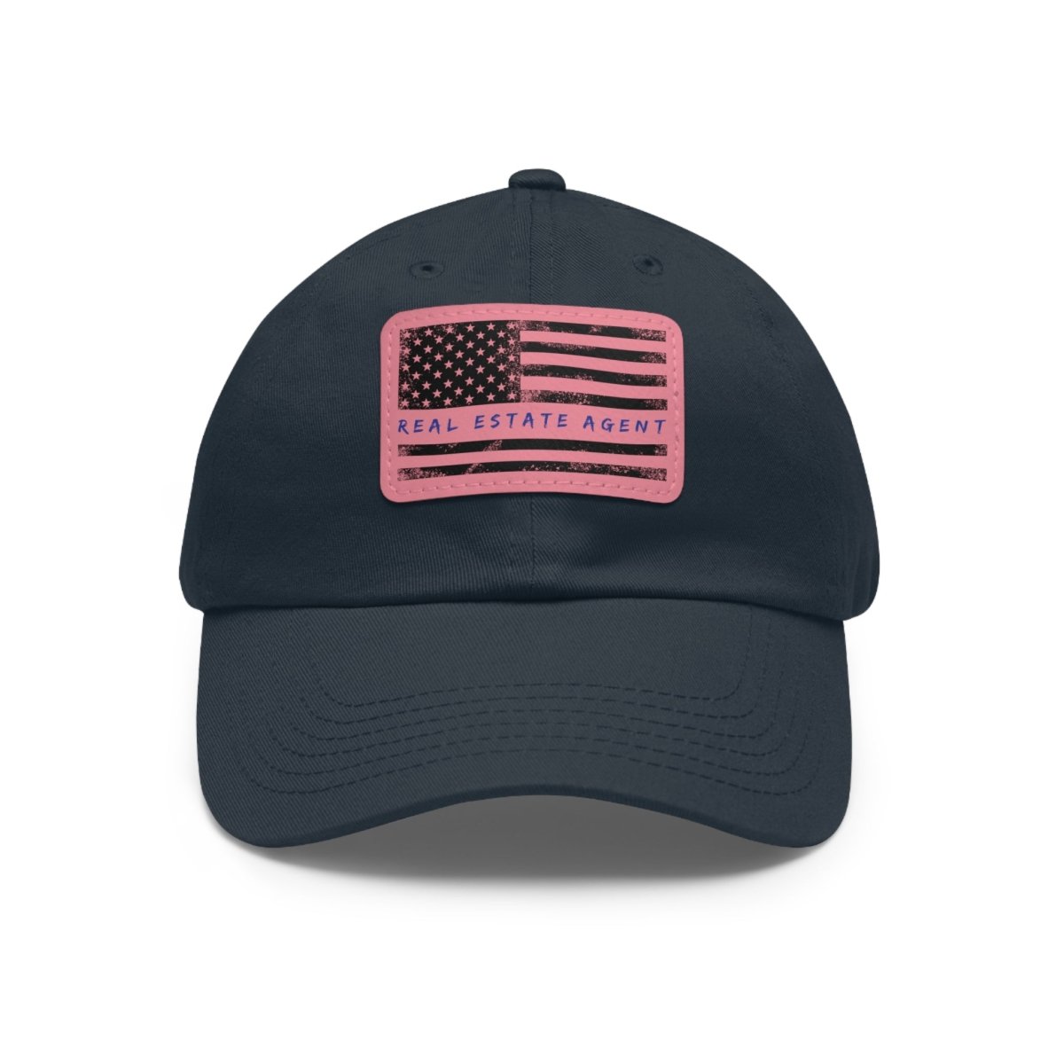 American Flag Real Estate Agent Hat with Leather Patch - Hats | ShirtyAgents