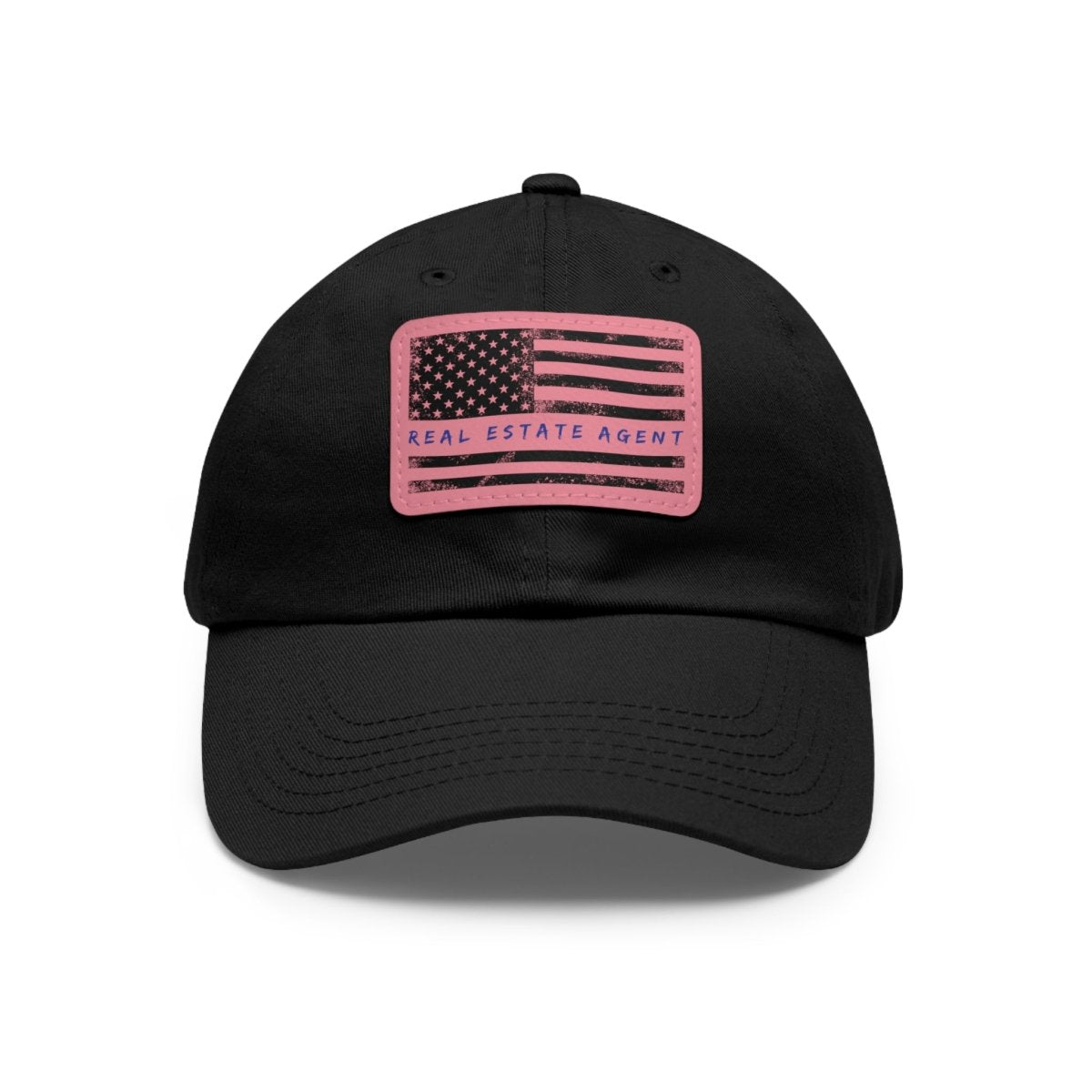 American Flag Real Estate Agent Hat with Leather Patch - Hats | ShirtyAgents