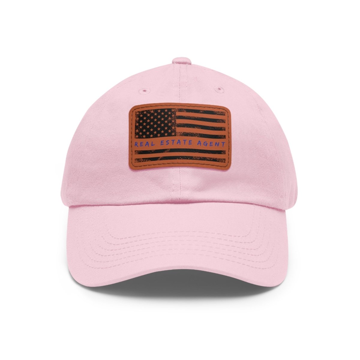 American Flag Real Estate Agent Hat with Leather Patch - Hats | ShirtyAgents