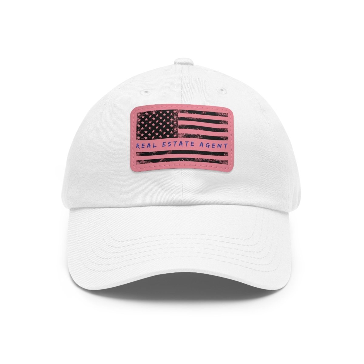 American Flag Real Estate Agent Hat with Leather Patch - Hats | ShirtyAgents