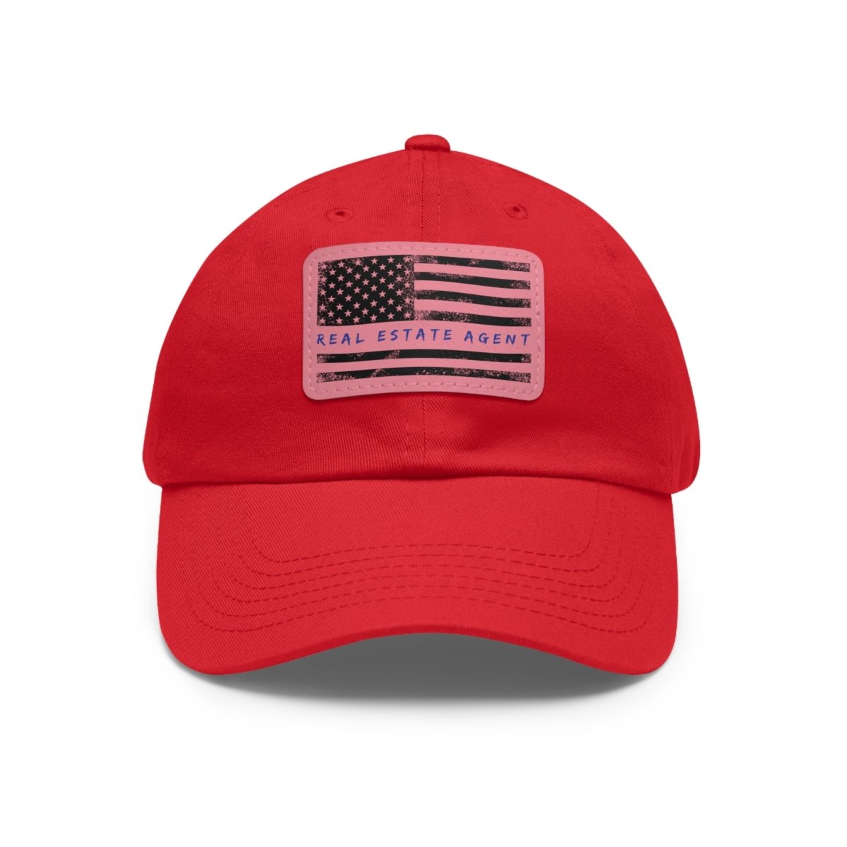 American Flag Real Estate Agent Hat with Leather Patch - Hats | ShirtyAgents