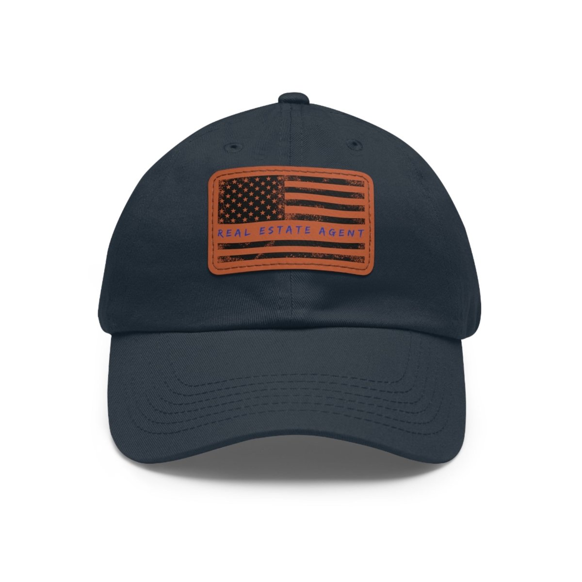 American Flag Real Estate Agent Hat with Leather Patch - Hats | ShirtyAgents