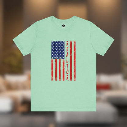 American Flag REALTOR V3 - Red Edition - T-Shirt | ShirtyAgents