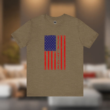 American Flag REALTOR V3 - Red Edition - T-Shirt | ShirtyAgents