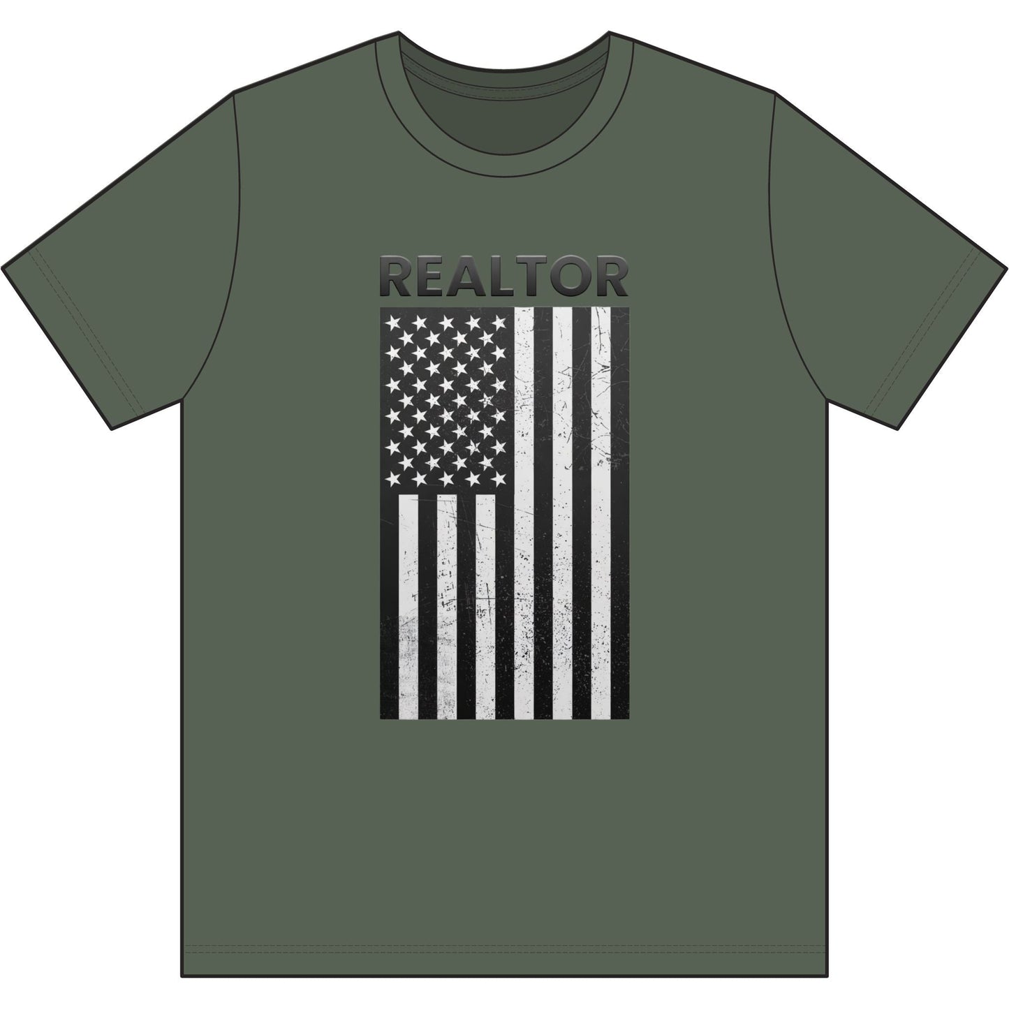 American Flag Vertical Realtor | Soft Premium Tee - T-Shirt | ShirtyAgents