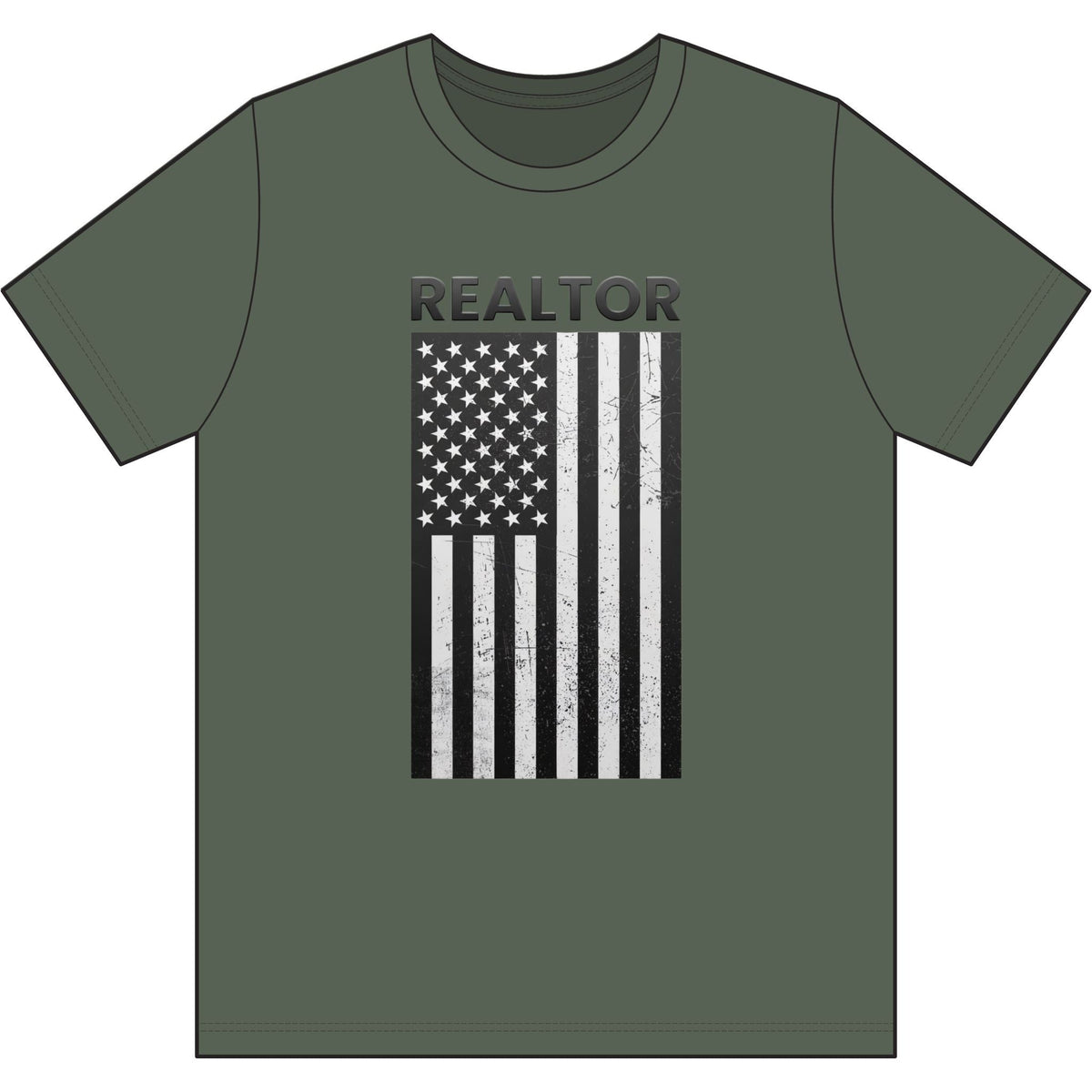 American Flag Vertical Realtor | Soft Premium Tee - T-Shirt | ShirtyAgents