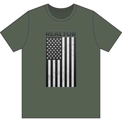 American Flag Vertical Realtor | Soft Premium Tee - T-Shirt | ShirtyAgents