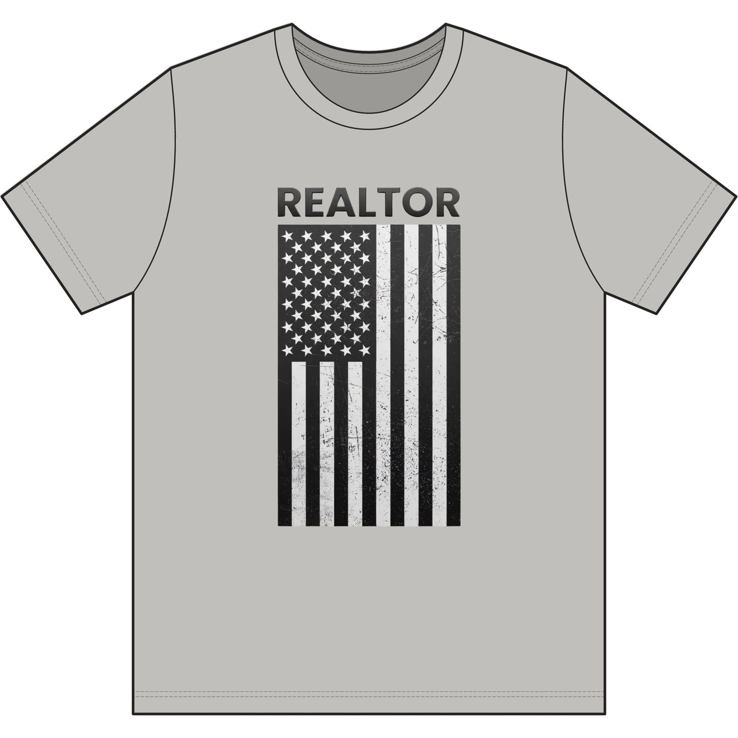 American Flag Vertical Realtor | Soft Premium Tee - T-Shirt | ShirtyAgents