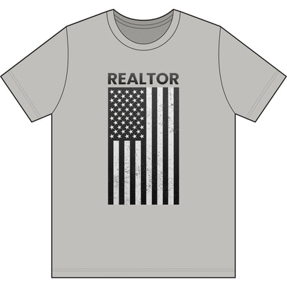 American Flag Vertical Realtor | Soft Premium Tee - T-Shirt | ShirtyAgents