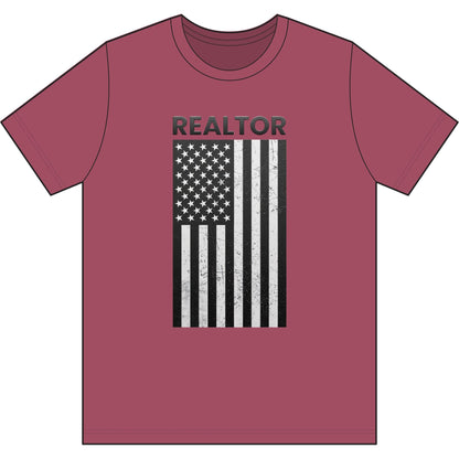 American Flag Vertical Realtor | Soft Premium Tee - T-Shirt | ShirtyAgents