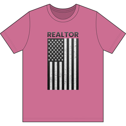 American Flag Vertical Realtor | Soft Premium Tee - T-Shirt | ShirtyAgents
