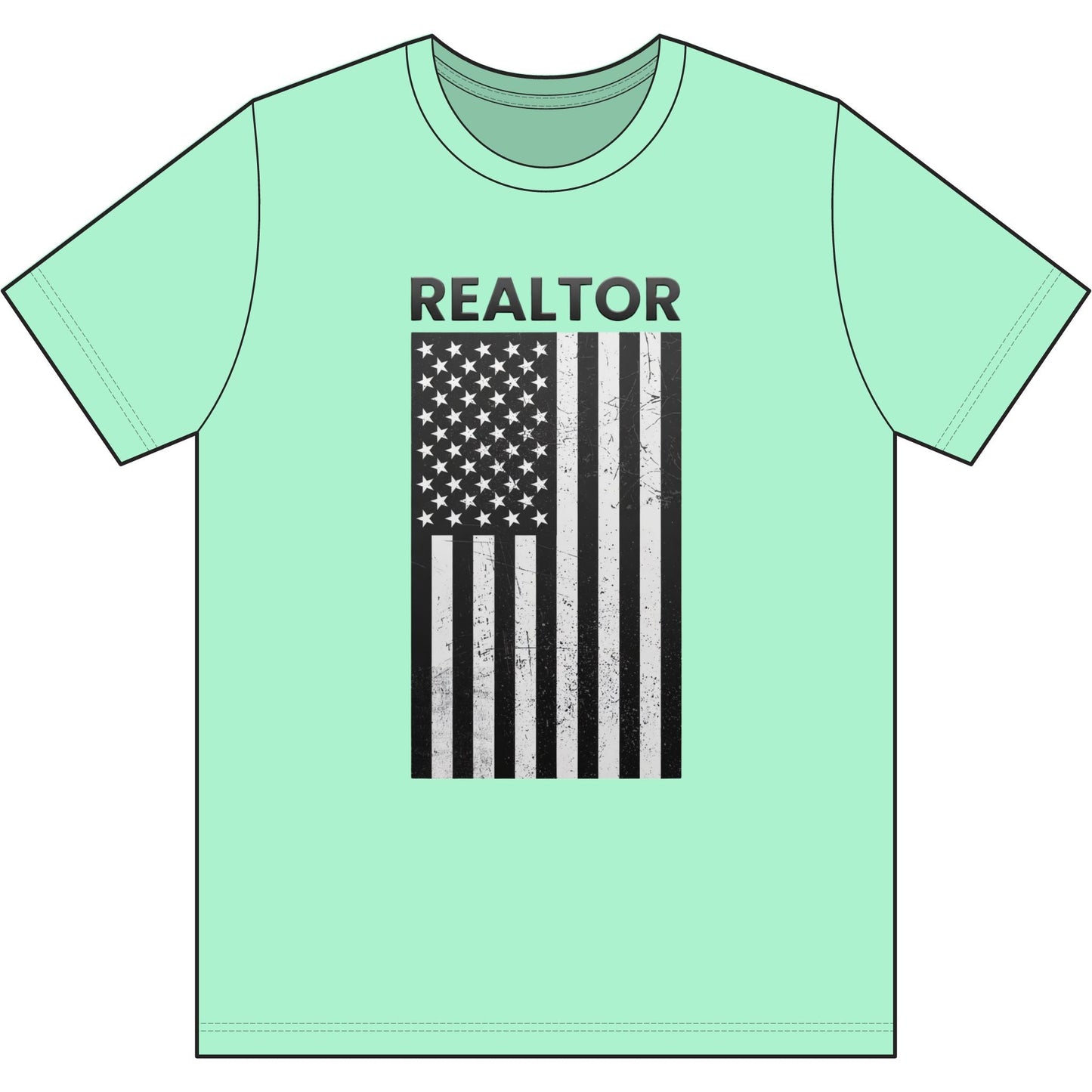American Flag Vertical Realtor | Soft Premium Tee - T-Shirt | ShirtyAgents