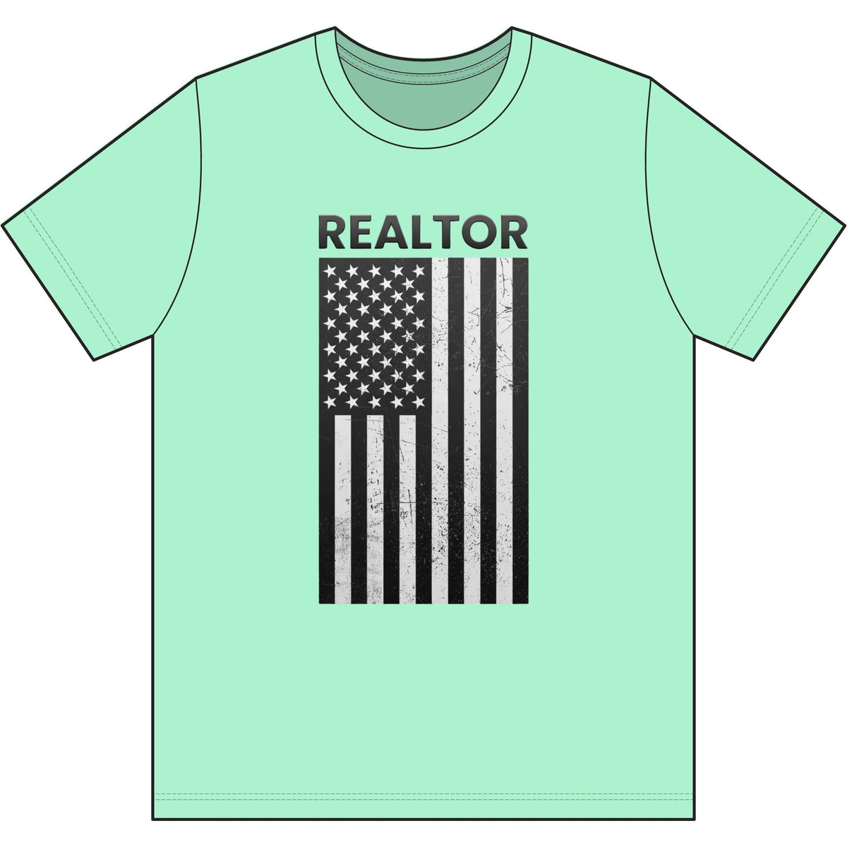 American Flag Vertical Realtor | Soft Premium Tee - T-Shirt | ShirtyAgents