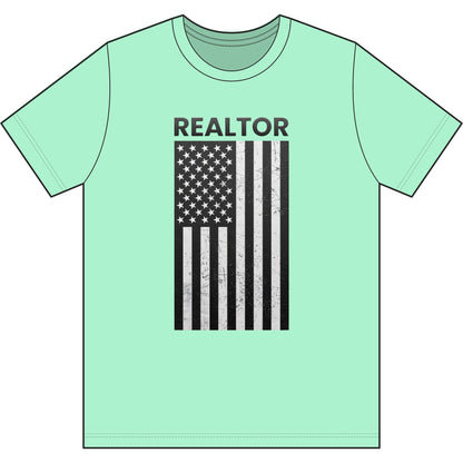 American Flag Vertical Realtor | Soft Premium Tee - T-Shirt | ShirtyAgents
