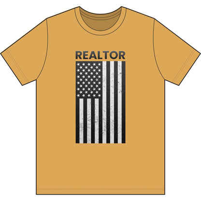 American Flag Vertical Realtor | Soft Premium Tee - T-Shirt | ShirtyAgents
