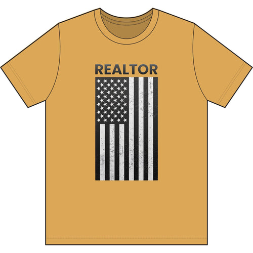American Flag Vertical Realtor | Soft Premium Tee - T-Shirt | ShirtyAgents