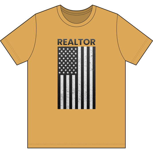 American Flag Vertical Realtor | Soft Premium Tee - T-Shirt | ShirtyAgents