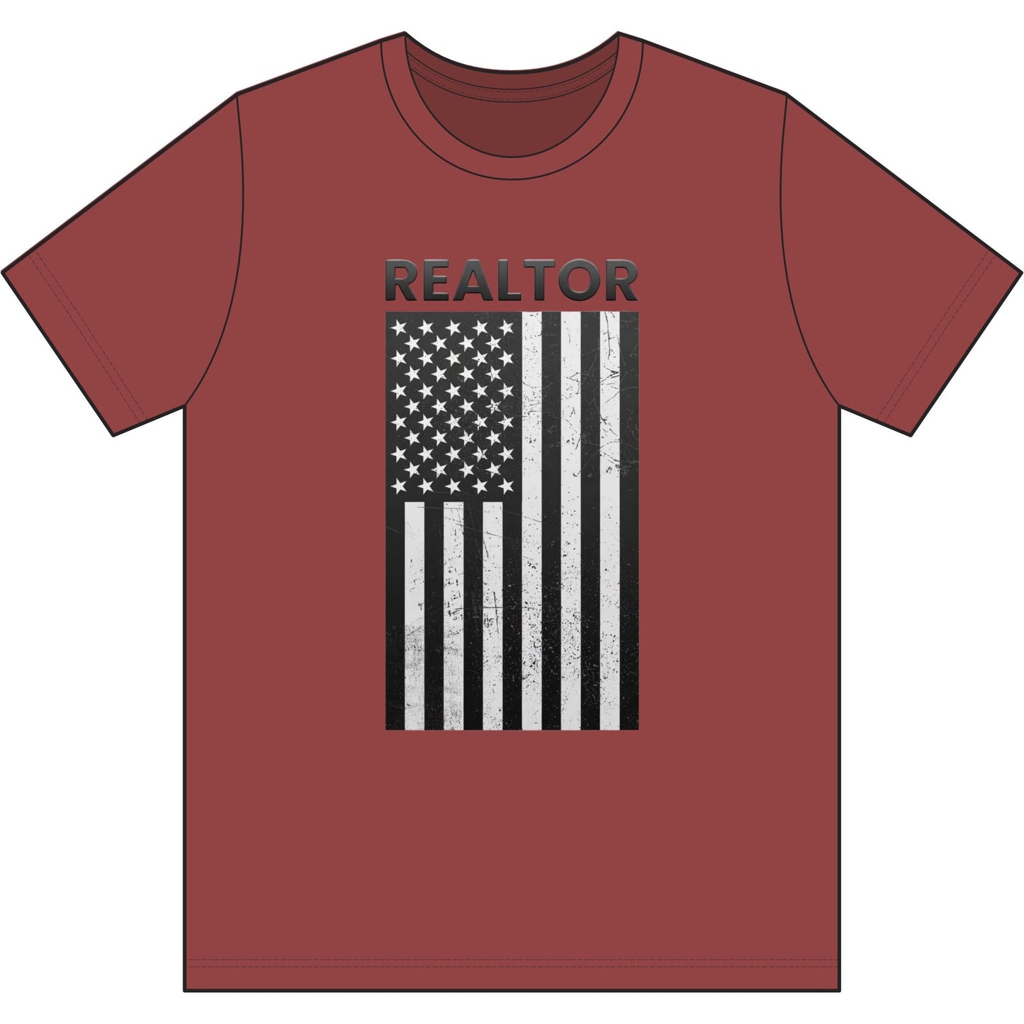 American Flag Vertical Realtor | Soft Premium Tee - T-Shirt | ShirtyAgents