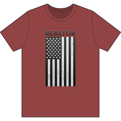 American Flag Vertical Realtor | Soft Premium Tee - T-Shirt | ShirtyAgents