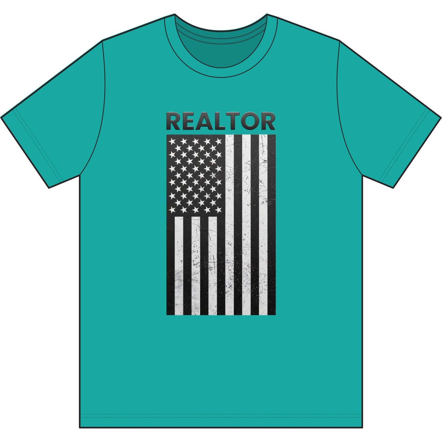 American Flag Vertical Realtor | Soft Premium Tee - T-Shirt | ShirtyAgents