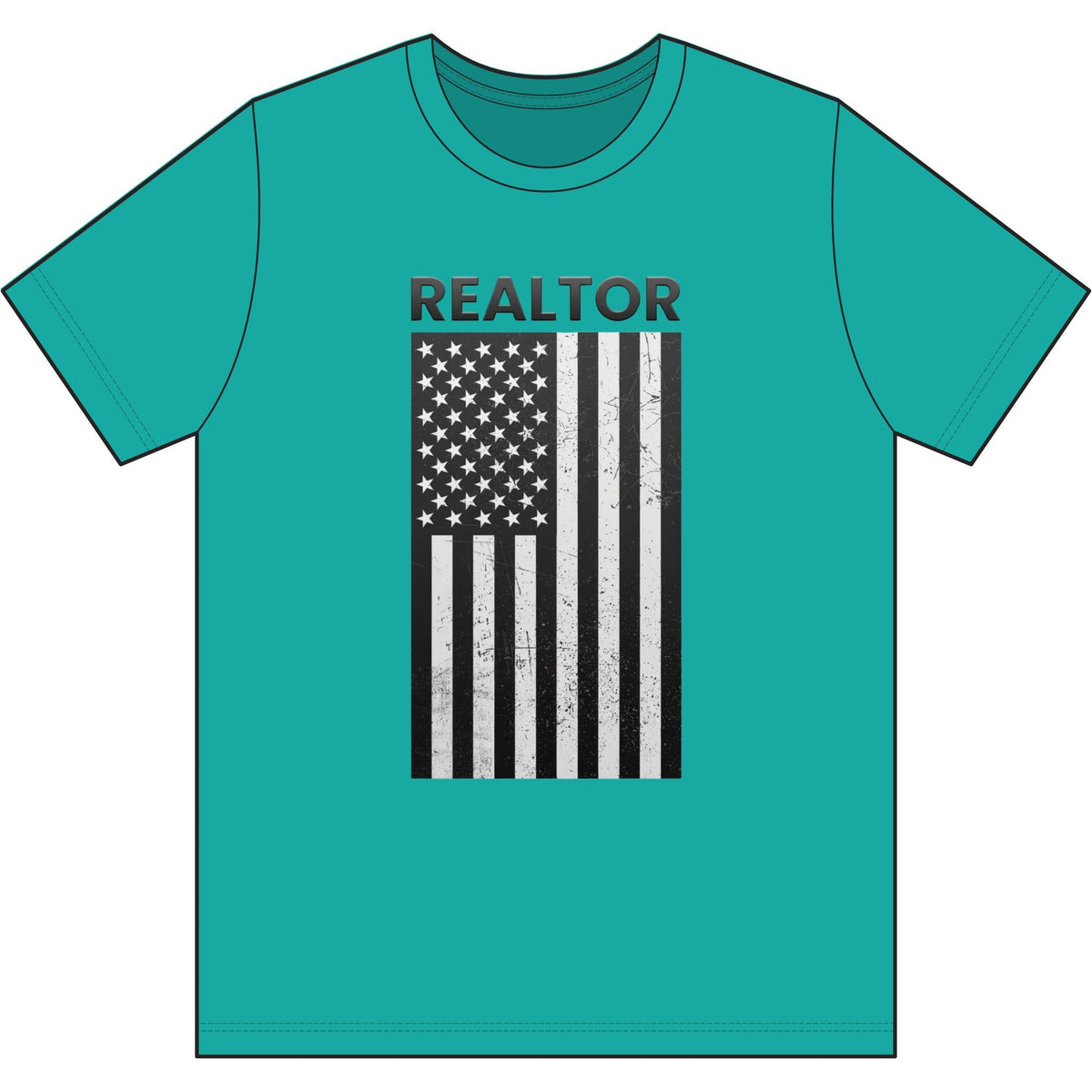 American Flag Vertical Realtor | Soft Premium Tee - T-Shirt | ShirtyAgents