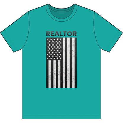 American Flag Vertical Realtor | Soft Premium Tee - T-Shirt | ShirtyAgents