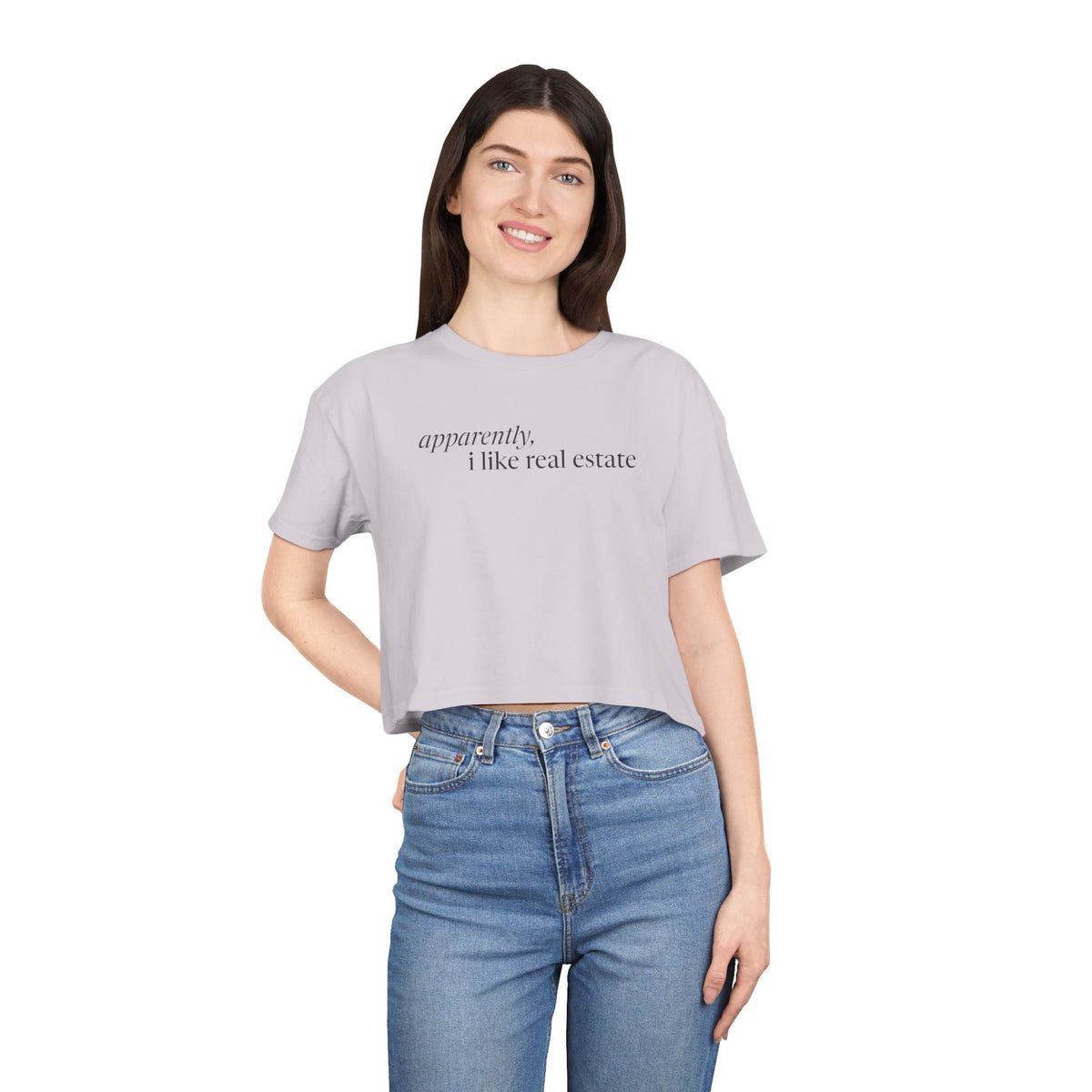 Apparently, I Like Real Estate | Women's Crop Tee - T-Shirt | ShirtyAgents