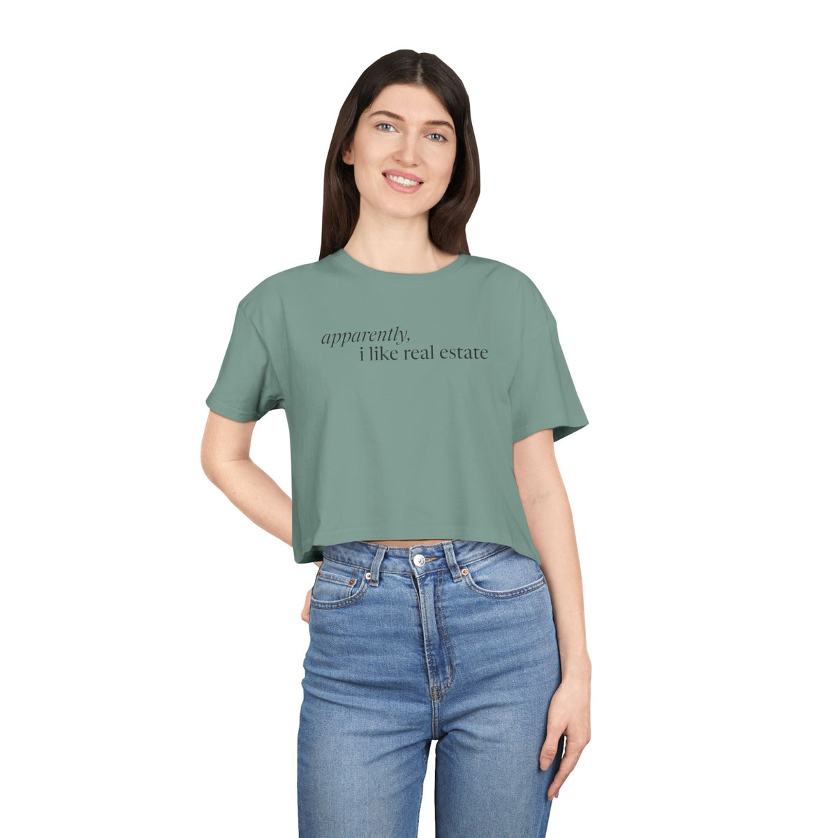 Apparently, I Like Real Estate | Women's Crop Tee - T-Shirt | ShirtyAgents