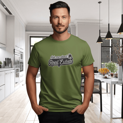 Ask Me About Real Estate Speech Bubble Tee - T-Shirt | ShirtyAgents