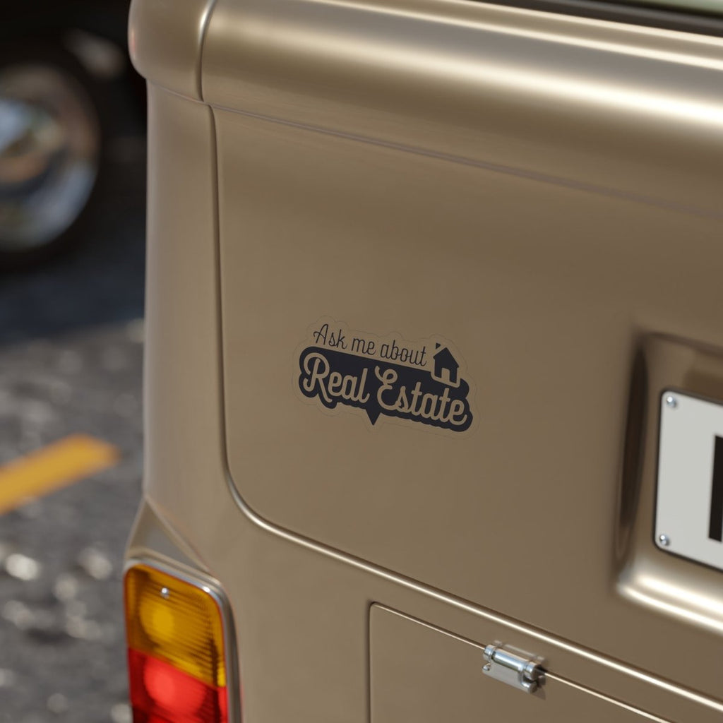 🏡 "Ask Me About Real Estate" Transparent Sticker – Start Conversations Anywhere! ✨ - Paper products | ShirtyAgents