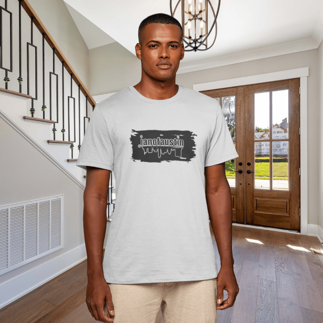 @ianofaustin REAL Austin Skyline Black Brush - T-Shirt | ShirtyAgents