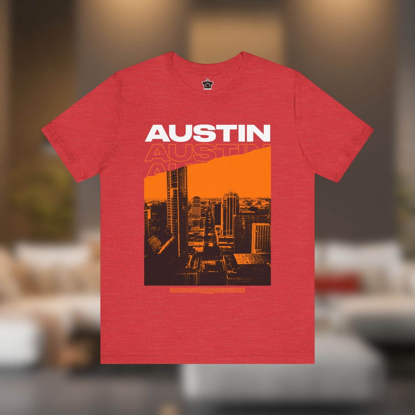 Austin Cityscape – Orange Edition (Unisex Tee) - T-Shirt | ShirtyAgents