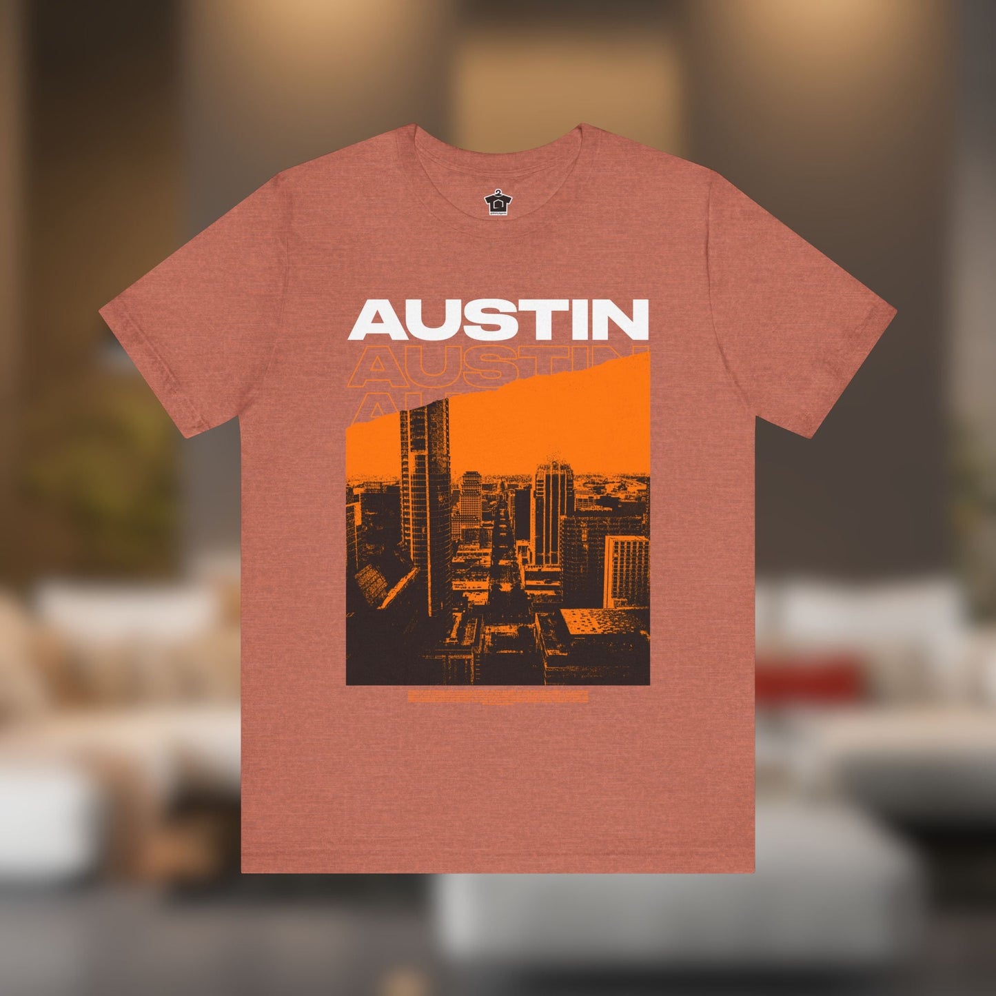 Austin Cityscape – Orange Edition (Unisex Tee) - T-Shirt | ShirtyAgents