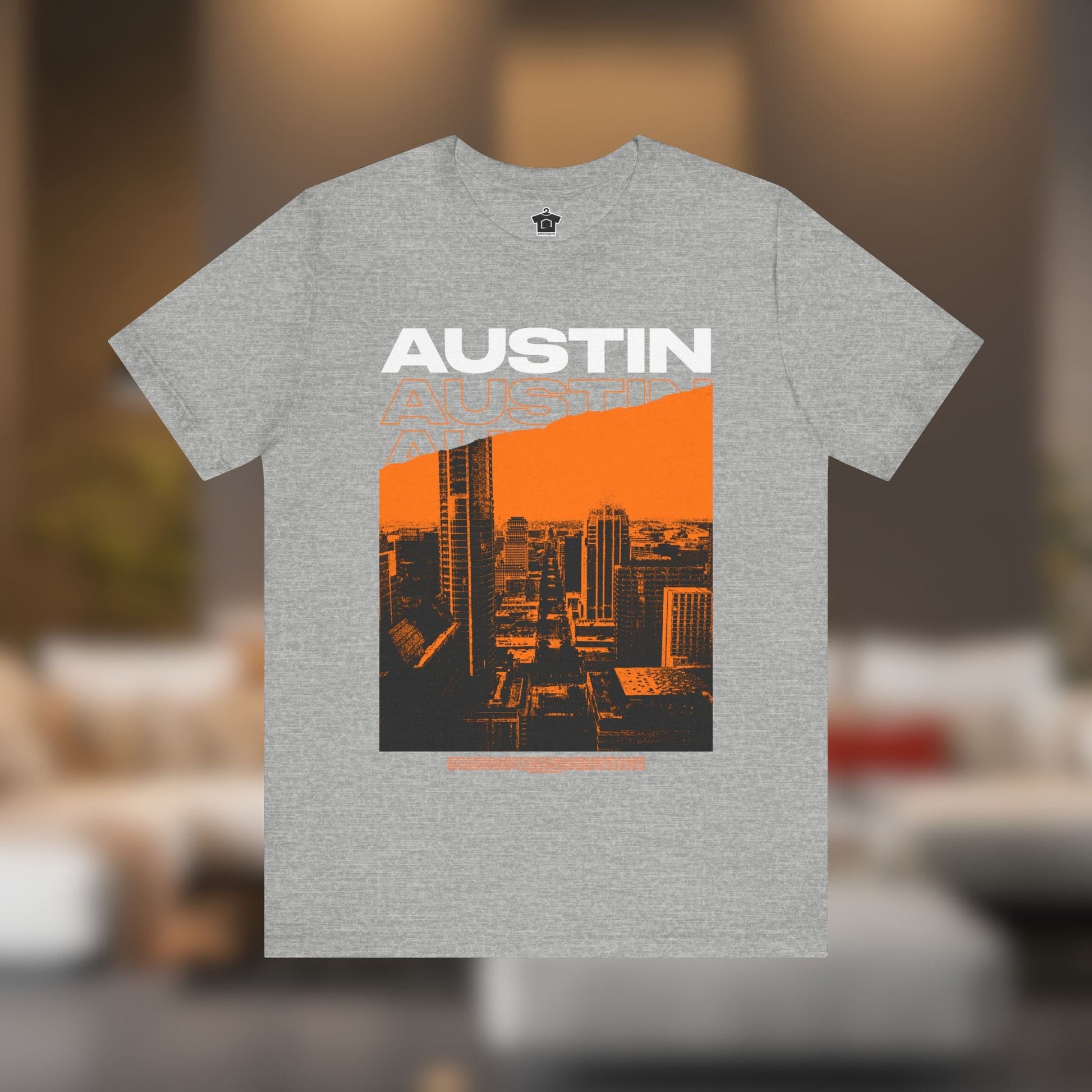Austin Cityscape – Orange Edition (Unisex Tee) - T-Shirt | ShirtyAgents