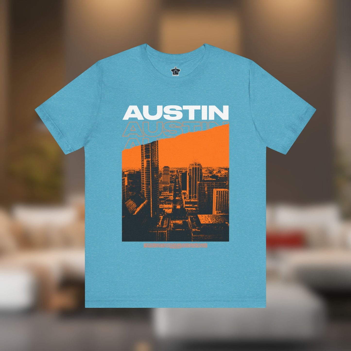 Austin Cityscape – Orange Edition (Unisex Tee) - T-Shirt | ShirtyAgents