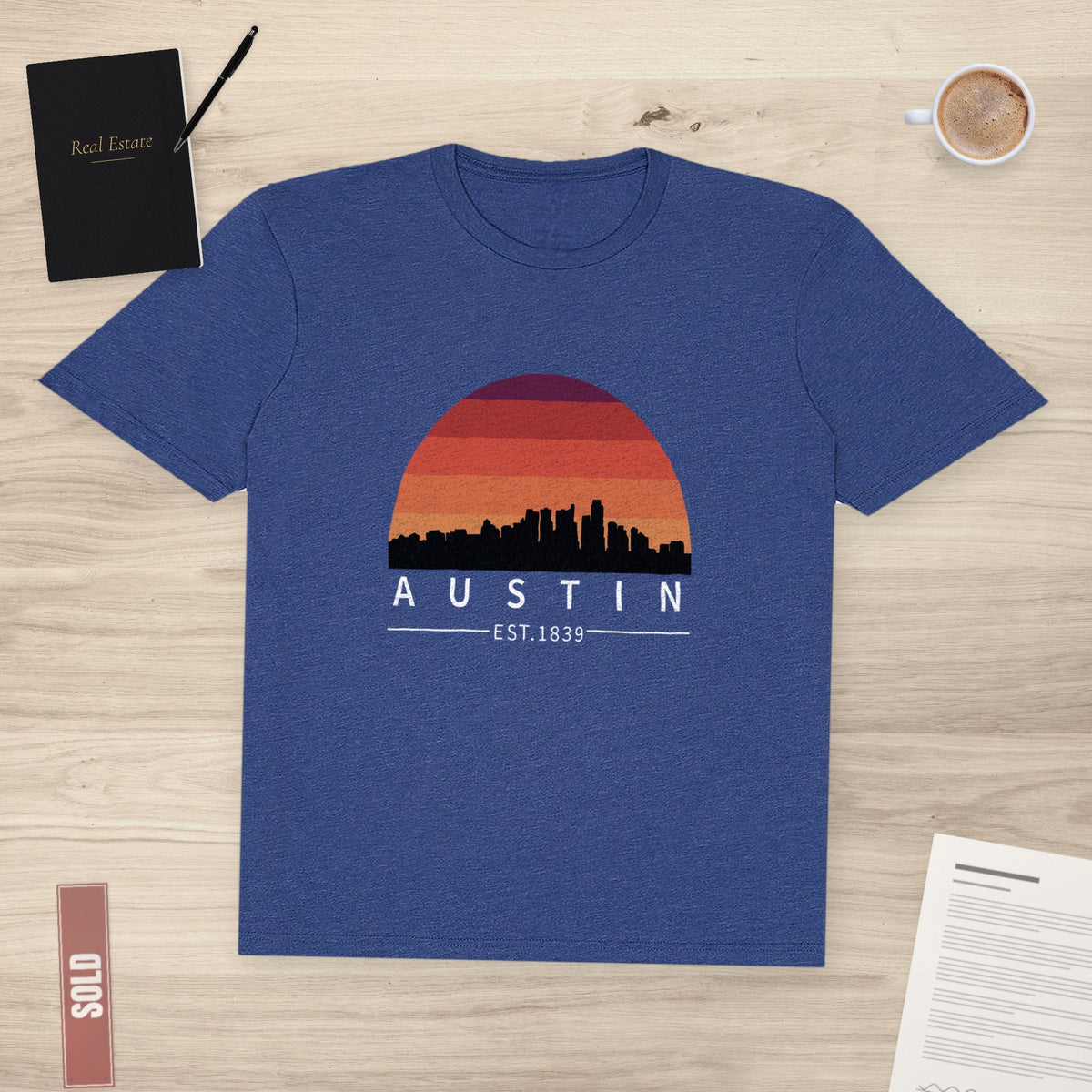 Austin Established Retro Sunset | Classic Tee - T-Shirt | ShirtyAgents