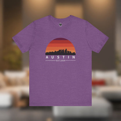 Austin Established Retro Sunset Tshirt - T-Shirt | ShirtyAgents