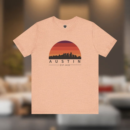 Austin Established Retro Sunset Tshirt - T-Shirt | ShirtyAgents