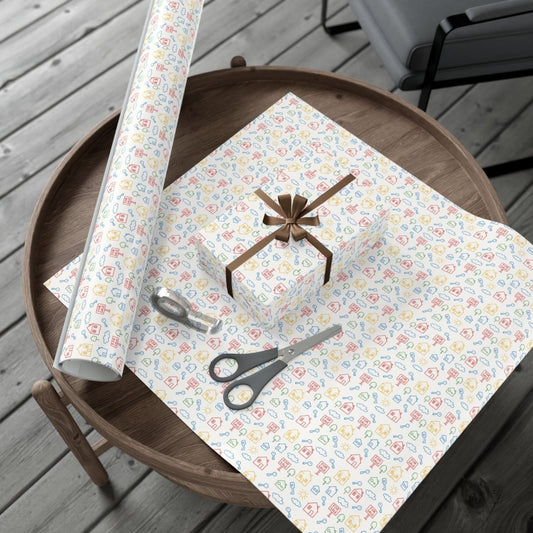 Childhood Sketch Neighborhood Holiday Gift Wrap - Home Decor | ShirtyAgents