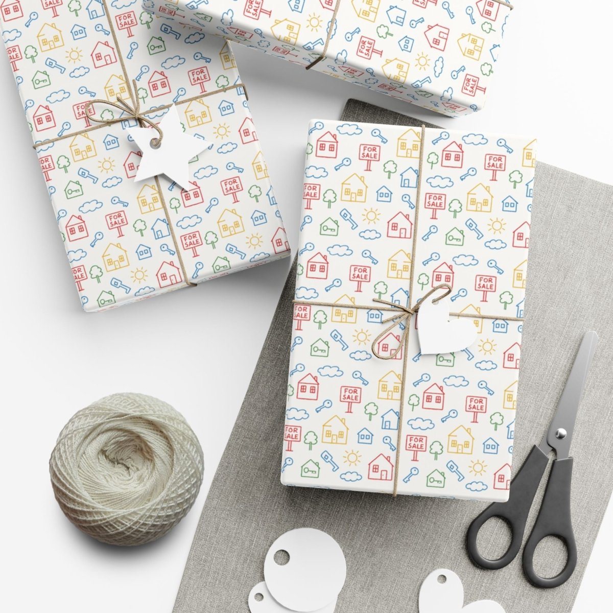 Childhood Sketch Neighborhood Holiday Gift Wrap - Home Decor | ShirtyAgents
