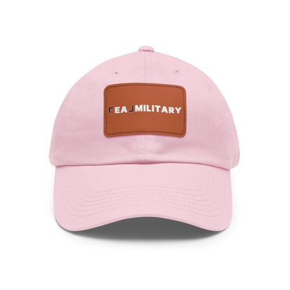 Dad Hat with Leather Patch (Rectangle) - Hats | ShirtyAgents