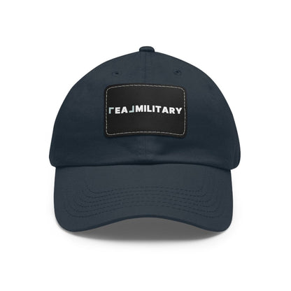 Dad Hat with Leather Patch (Rectangle) - Hats | ShirtyAgents