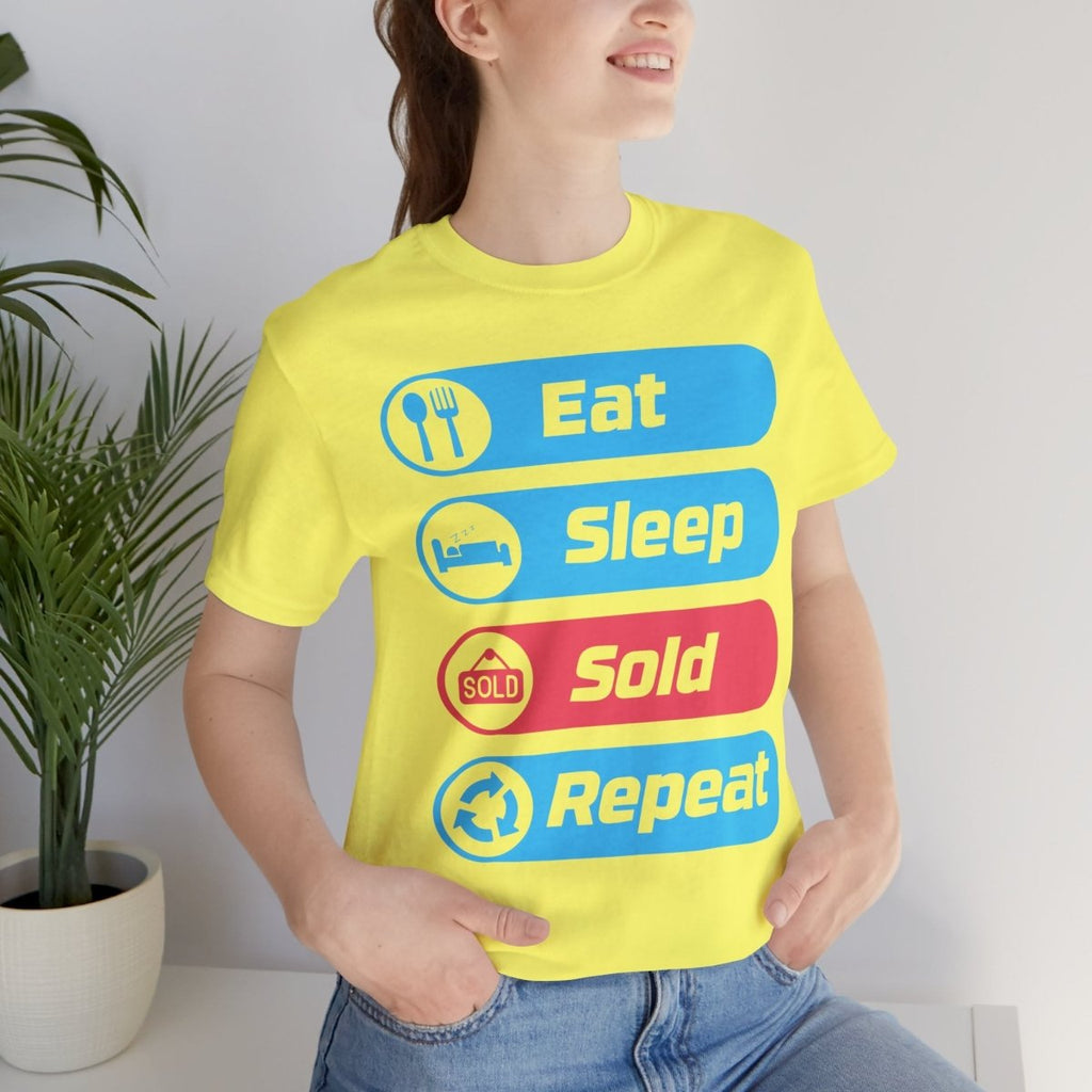 Eat Sleep Sold Repeat Unisex Jersey Short Sleeve Tee - T-Shirt | ShirtyAgents